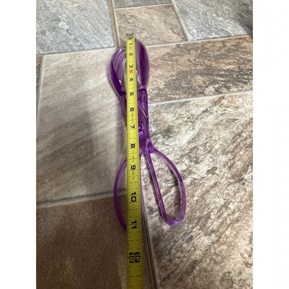 Vintage Purple Translucent Plastic Scissor Salad Tongs Detachable 2-Piece Set